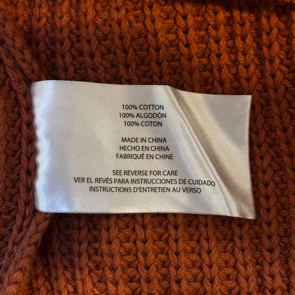 GAP Crewneck Sweater Rust Brown Chunky Knit Women's L (HC) - Picture 4 of 7